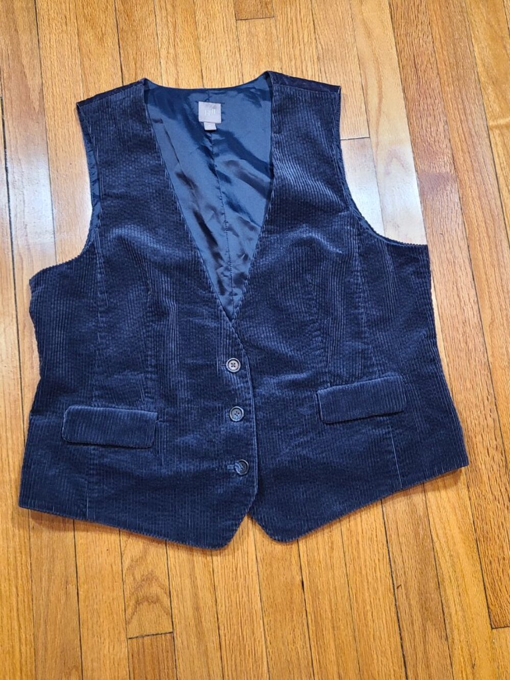 J.Jill Navy Blue Corduroy Velvet Dark Academia Whimsygoth Vest XL